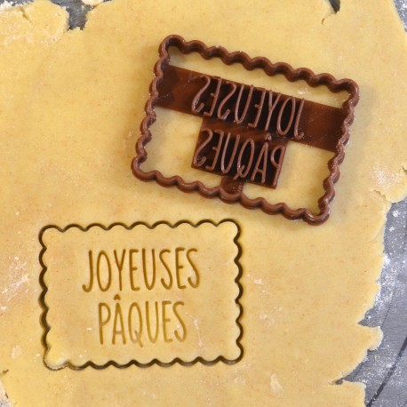 Emporte-pièce Joyeuses Pâques Festonné - La Boîte à Cookies